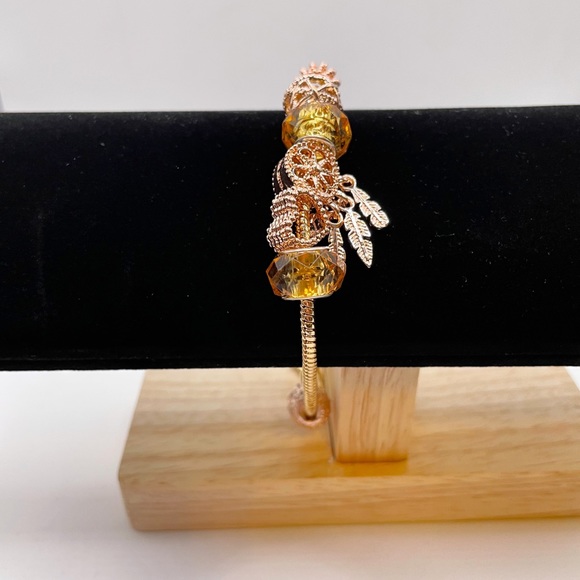 New Gold European Murano Charm Bracelet - Picture 9 of 10